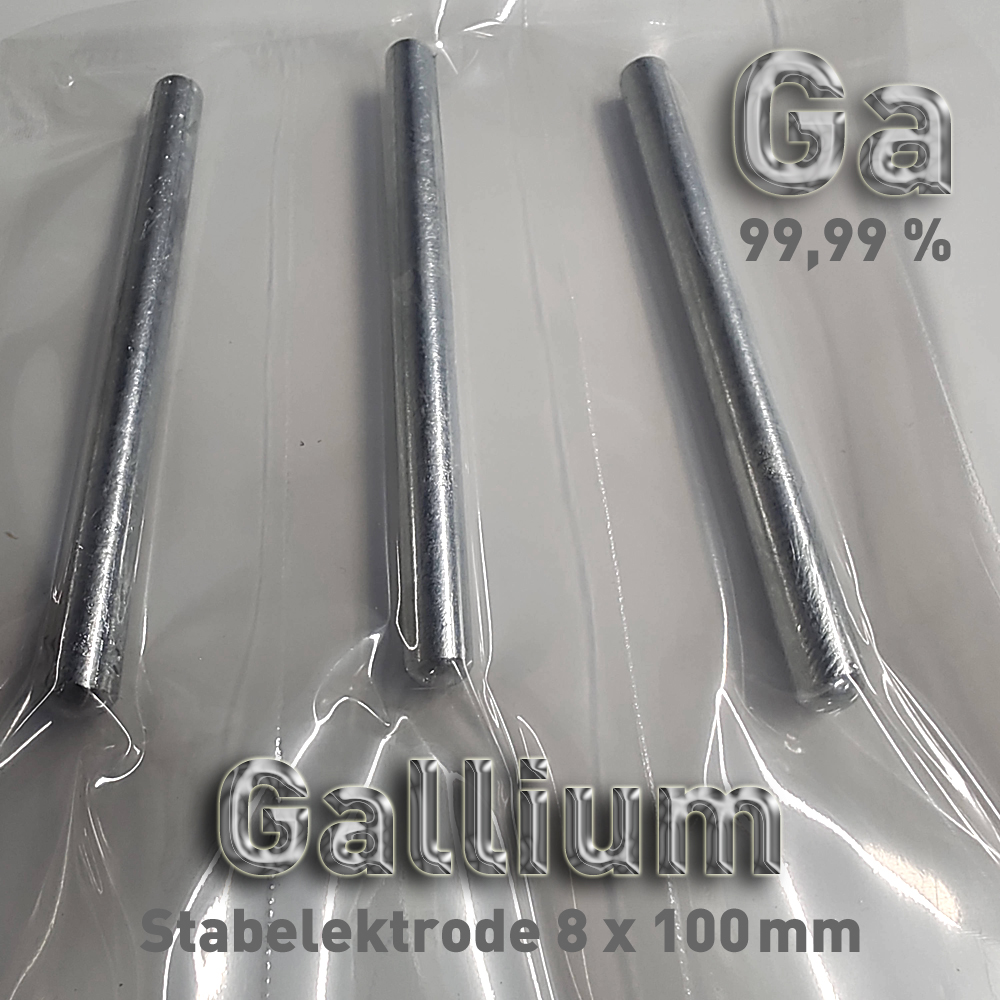 Gallium-Elektrode Ø 8 mm x 100 mm, Ga 99,99