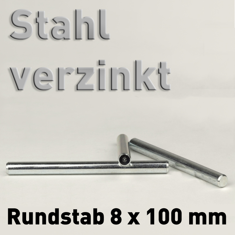 Stahl-Rundstab, verzinkt Ø 8 mm x 100 mm, S235