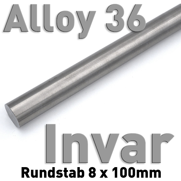 Invar Ø 8 mm x 100 mm, FeNi36