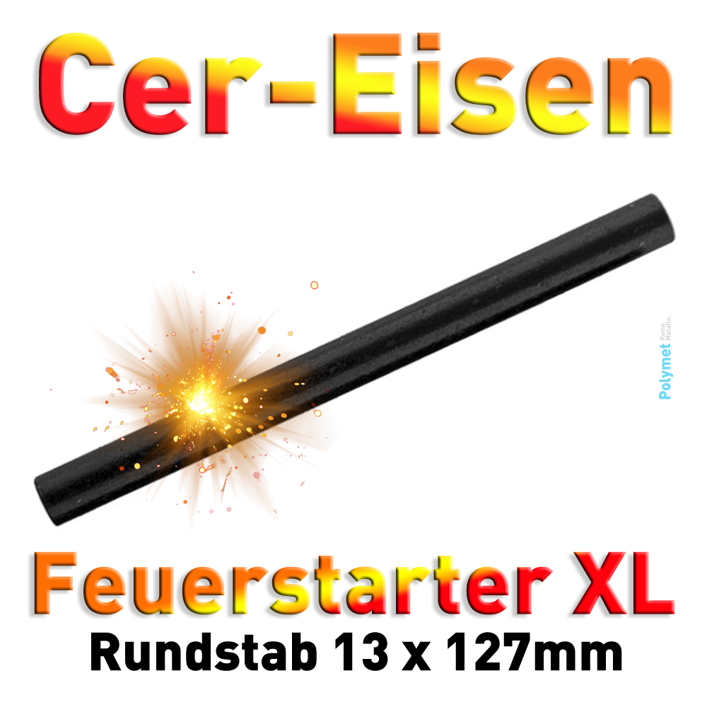 Cereisen 12,7 mm (= Ferrocerium, Mischmetall, Feuerstarter, Zündstein, "Auermetall")