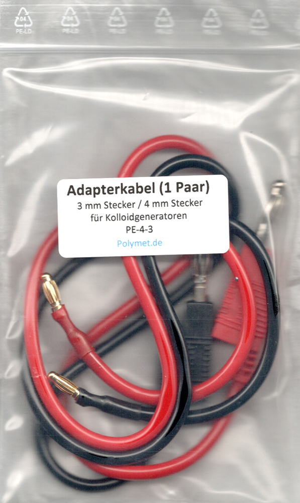 Adapterkabel (1 Paar) für Kolloidgeneratoren 3mm / 4mm